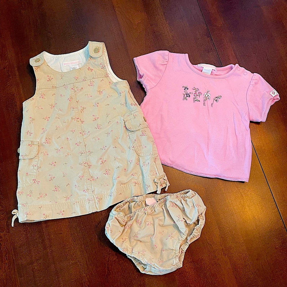 Janie and Jack dress, top and bloomers set, Size 6-12 months